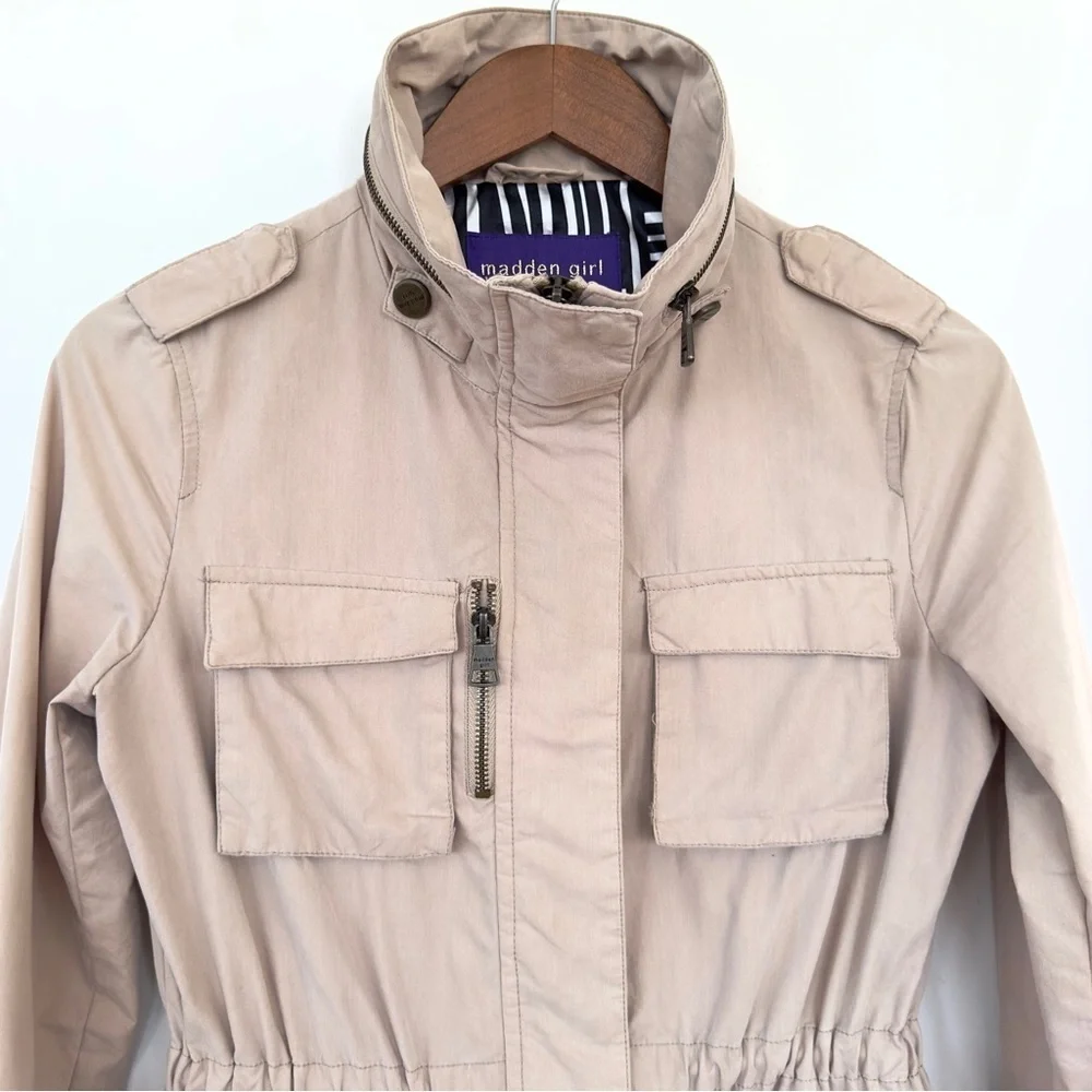 Steve Madden spring jacket, zip front with drawstring waist, cotton blend - Picture 4 of 16